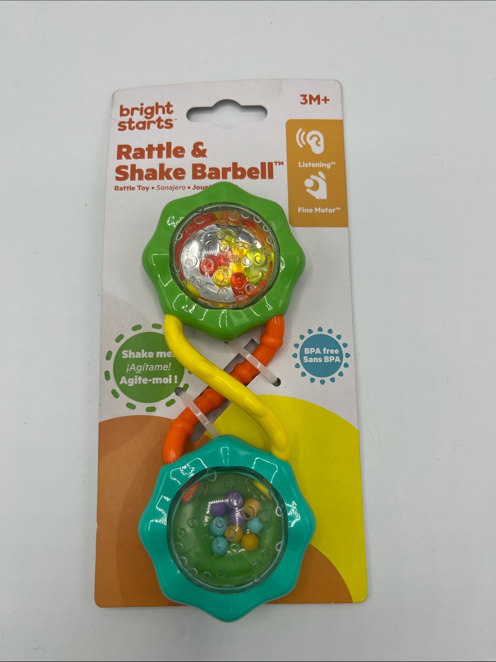 Bright Starts Rattle & Shake Barbell Toy- NWT